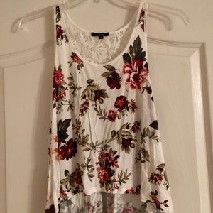 Floral Crop Front Tank Top